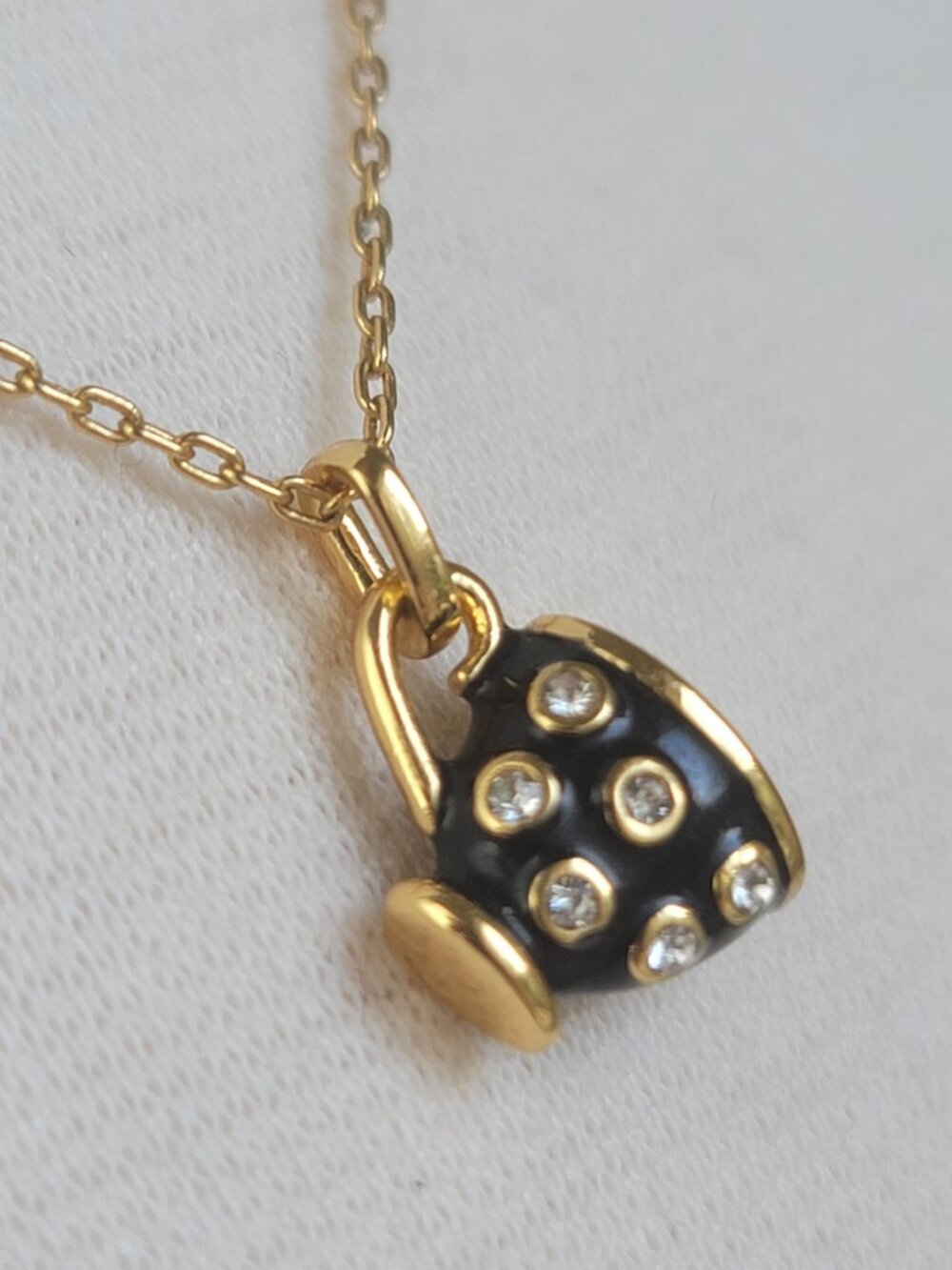 Kate Spade Alice in Wonderland Mini Teacup Crystals Pendant Gold-Tone Necklace - Picture 5 of 12